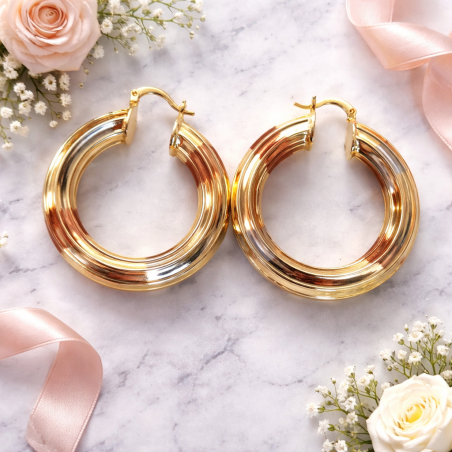 Aretes de aro dorados